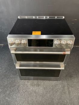 GE Cafe 30 inch Smart Double Oven Slide In Induction Range with AirFry/Convection in Stainless Steel - CHS950P2MS1C