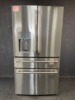 GE Cafe 22.3 Cu Ft 35.75" Wide 4 Door Counter Depth French Door Refrigerator in Stainless - CXE22DP2PS1C