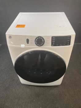 Secadora de gas GE de 28 pulgadas y 7.8 pies cúbicos con control frontal y sensor, color blanco - GFD55GSSNWWC
