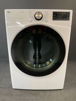 Secadora de gas LG de 7.4 pies cúbicos con controles frontales, sensor y vapor, color blanco - DLGX4001WC