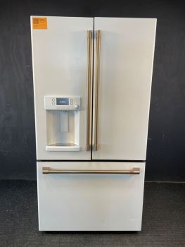 GE Cafe 27.8 Cu Ft 35.75" Wide French Door Refrigerator with Hot Water Dispenser in White Matte - CFE28TP4MW2C
