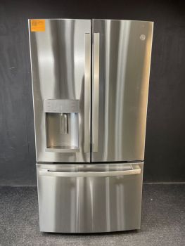 GE 27.7 Cu Ft 35.75" Wide French Door Refrigerator with Dispenser in Printproof Stainless - GFE28GYNFS