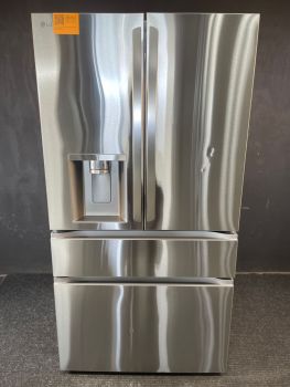 Refrigerador LG de 36" y 29 pies cúbicos con cuatro puertas, diseño francés, doble cajón IM/convertible, acabado en acero inoxidable antihuellas - LF29H8330SC