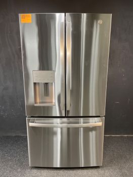 GE 36 Inch 20.6 Cu ft Counter Depth French Door with Dispenser in Print Resistant Stainless - GYE21JYMFS