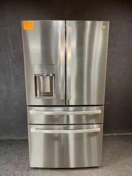 GE Profile 36 Inch 22.3 Cu Ft Counter Depth 4 Door French Door Refrigerator in Printproof Stainless - PXD22BYPFSC