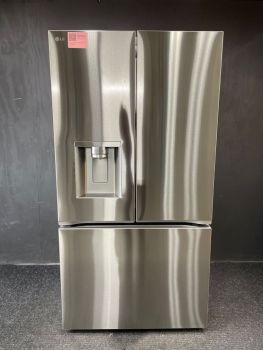 LG Refrigerador de acero inoxidable antihuellas de 25.5 pies cúbicos, de profundidad estándar, con puerta francesa y 4 tipos de hielo - LRYXC2606S