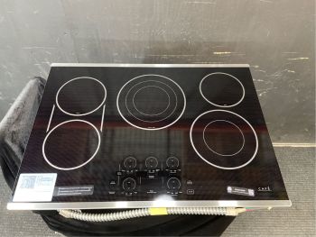 GE Cafe 30 Inch 5 Burner Touch Control Electric Smoothtop Cooktop in Stainless - CEP90302TSS