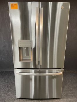GE 25.6 Cu Ft 35.75" Wide French Door Refrigerator in Printproof Stainless - GFE26JYMFSC