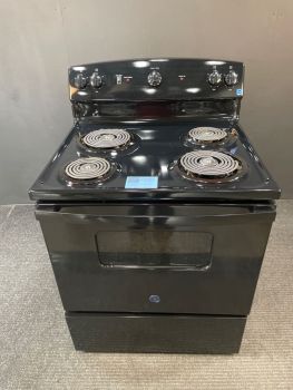 GE 30" Electric Range Manual Clean Coil Top Cooktop in Black - JBS160DMBBC