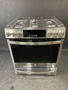 GE Profile 30" Gas Slide In Range with AirFry and Convection in PrintResistant Stainless - PGS930YPFSC