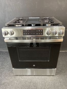 GE 30 Inch Gas Steam Clean Slide In Range with Crisp Mode in Stainless - GGS500SVSSC