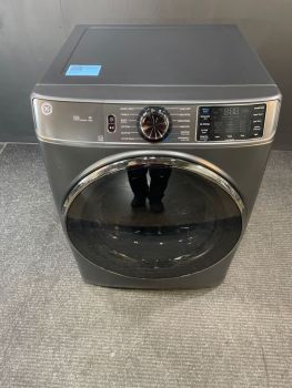 GE 28 Inch 7.8 Cu Ft Gas Front Control Dryer with Steam in Carbon Graphite - GFD65GSPVDSC