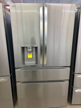 Refrigerador LG de 36" y 29 pies cúbicos con cuatro puertas, diseño francés, doble cajón IM/convertible, acabado en acero inoxidable antihuellas - LF29H8330S