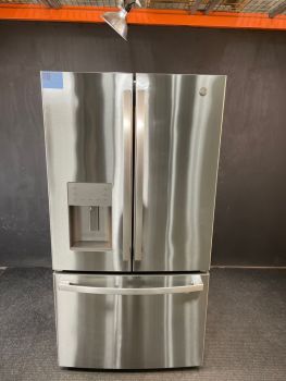 GE 36 Inch 20.6 Cu ft Counter Depth French Door with Dispenser in Print Resistant Stainless - GYE21JYMFSC