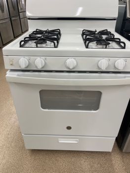 GE 30" Gas Manual Clean Range in White - JGBS10DEMWW