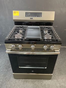 GE 30" Free-Standing Gas Conv Range with No Preheat Air Fry and EasyWash Oven Tray in Slate - GGF600AVESC