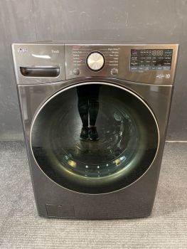 LG 4.5 Cubic Ft. 27" Wide Front Load Washer with Steam in Black Steel - WM4000HBAC