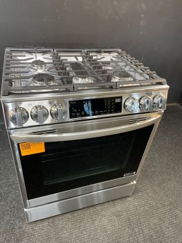 LG 30 inch Self Clean Gas Slide in Range with Convection in Stainless - LSGL6335FC