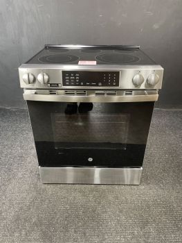 GE 30" Slide-In Electric Conv Range w/ No Preheat Air Fry and EasyWash Oven Tray in Stainless Steel - GRS600AVFS