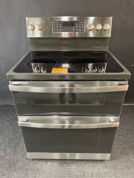 GE Electric Free Standing Smoth Top Steam Clean Double Oven Convection Range in Stainless - JBS86SPSSC